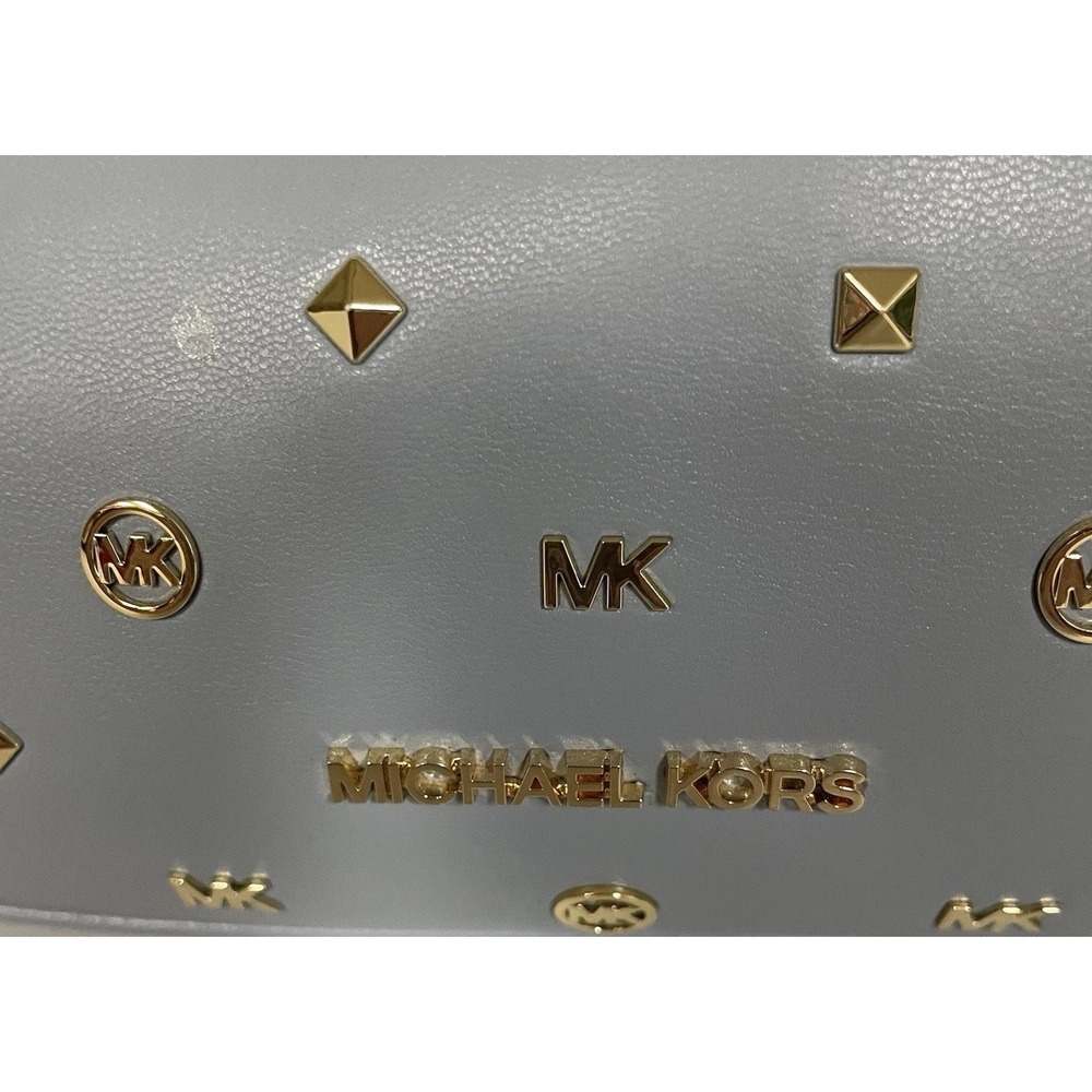 NWOT! MICHAEL KORS Cora Medium Logo Embossed Shoulder/Crossbody Bag - Blue - Picture 2 of 9